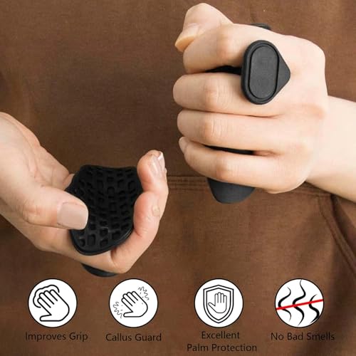 Zytiqt 2 Pairs Gym Hand Grip, Gym Grips for Men, Non-Slip Weight Lifting Grips for Enhanced Grip Strength and Palm Protection, Black and Gray Hand Gripper for Dumbbell Workout and Home Training - Image 5