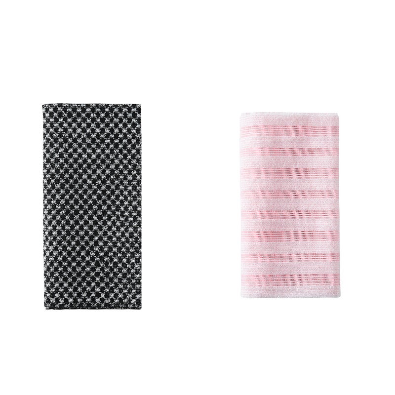 2 pieces of antibacterial and exfoliating bath towel anti-tear rubbing towel long handle back body rubbing device  color - Image 1