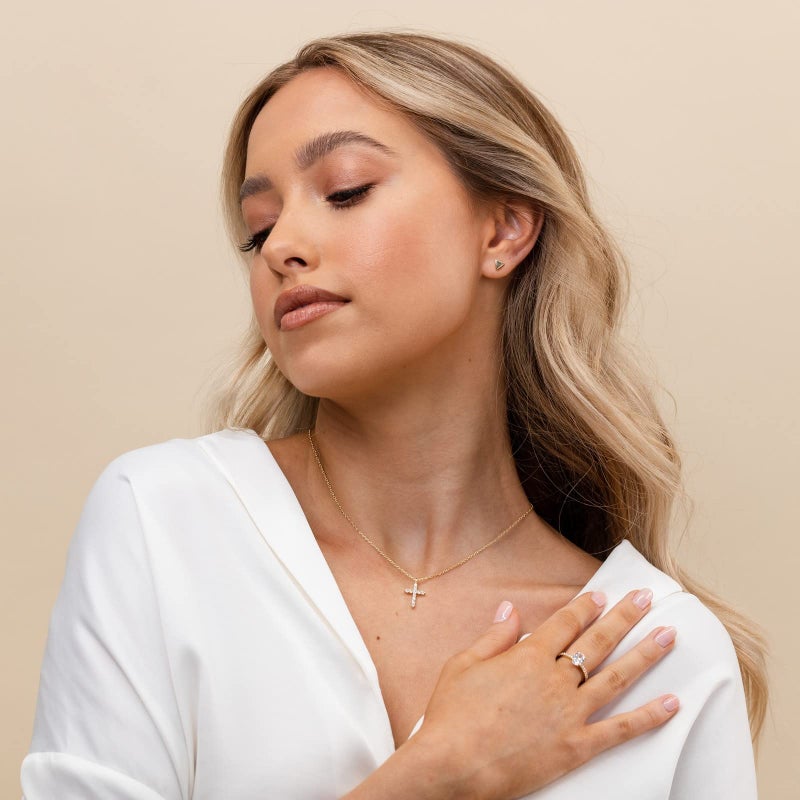 PAVOI 14K Gold Plated Cross Necklace for Women | Cross Pendant | Gold Necklaces for Women - Image 3