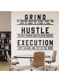 Chinco Office Inspirational Wall Decals Gym Decor Motivational Wall Decor Hustle Execution Motivational Wall Decals Positive Quotes Wall Stickers Vinyl Wall Stickers For Office Business Classroom  - Image 1