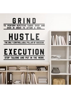 Chinco Office Inspirational Wall Decals Gym Decor Motivational Wall Decor Hustle Execution Motivational Wall Decals Positive Quotes Wall Stickers Vinyl Wall Stickers For Office Business Classroom  - Image 4
