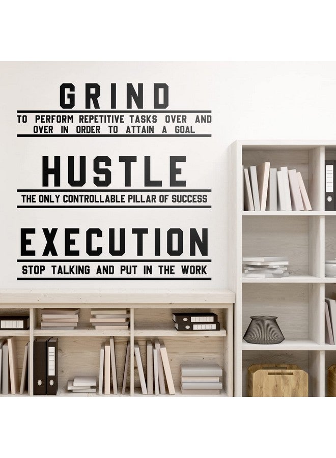 Chinco Office Inspirational Wall Decals Gym Decor Motivational Wall Decor Hustle Execution Motivational Wall Decals Positive Quotes Wall Stickers Vinyl Wall Stickers For Office Business Classroom - Image 4