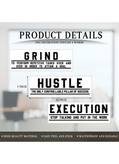 Chinco Office Inspirational Wall Decals Gym Decor Motivational Wall Decor Hustle Execution Motivational Wall Decals Positive Quotes Wall Stickers Vinyl Wall Stickers For Office Business Classroom  - Image 3