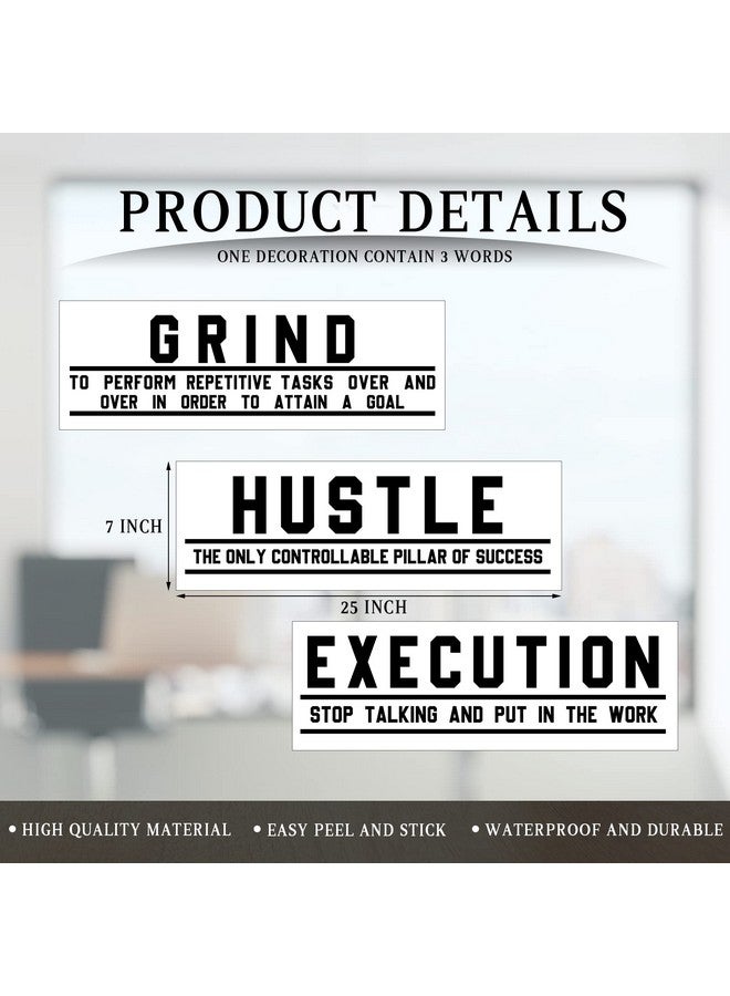 Chinco Office Inspirational Wall Decals Gym Decor Motivational Wall Decor Hustle Execution Motivational Wall Decals Positive Quotes Wall Stickers Vinyl Wall Stickers For Office Business Classroom - Image 3