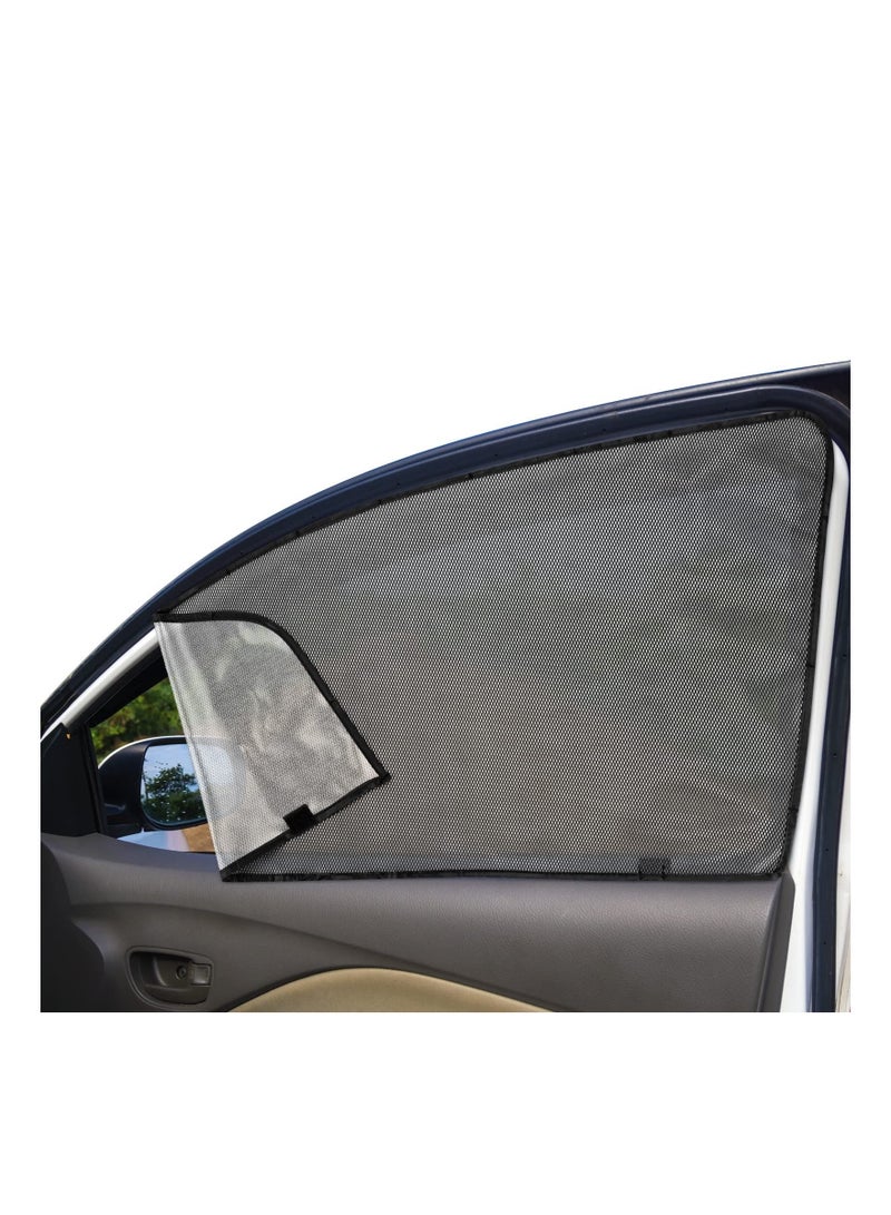 كابتن تيك Car Side Window Sun Shades, Front Seat, Baby Window Shades with Magnetic Protection from Sun Heat and UV Window Mesh Screen for Privacy Blackout, Breastfeeding, Taking a nap (2 Pack) - Image 1