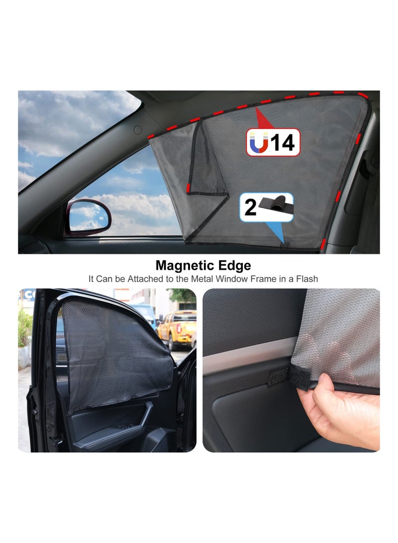 كابتن تيك Car Side Window Sun Shades, Front Seat, Baby Window Shades with Magnetic Protection from Sun Heat and UV Window Mesh Screen for Privacy Blackout, Breastfeeding, Taking a nap (2 Pack) - Image 4