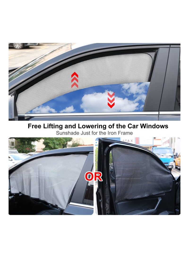 كابتن تيك Car Side Window Sun Shades, Front Seat, Baby Window Shades with Magnetic Protection from Sun Heat and UV Window Mesh Screen for Privacy Blackout, Breastfeeding, Taking a nap (2 Pack) - Image 5