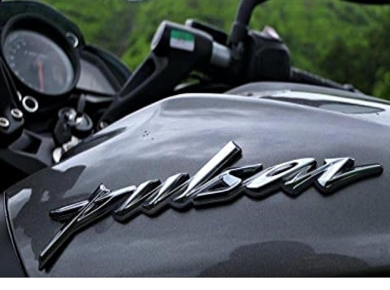 SmartFX Pulsar Motorcycle/Bike 3D Chrome Sticker | Dark Grey Tank Logo Set of 2 | Self-Adhesive Metal Emblem, Decorative Decal Badge for Bikes - Image 2