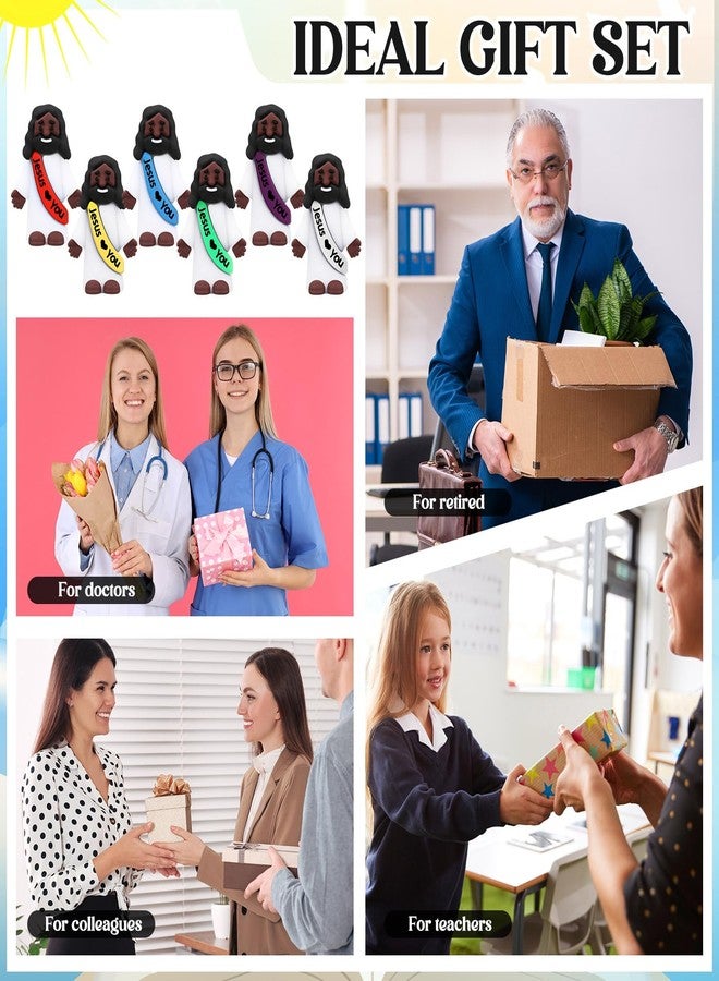 Bememo 12pcs Mini Black Jesus Loves You Figures Little Jesus Figures Bulk to Hide and Seek Religious Christian Party Favors Sunday School Church Share Gifts(Bright Colors) - Image 4