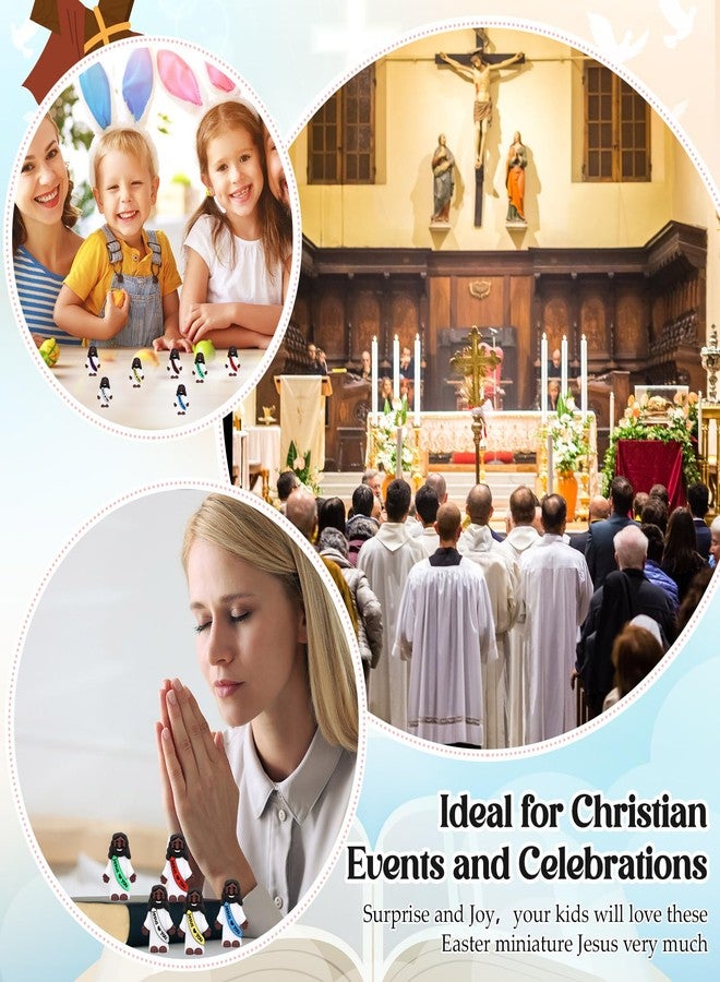 Bememo 12pcs Mini Black Jesus Loves You Figures Little Jesus Figures Bulk to Hide and Seek Religious Christian Party Favors Sunday School Church Share Gifts(Bright Colors) - Image 3