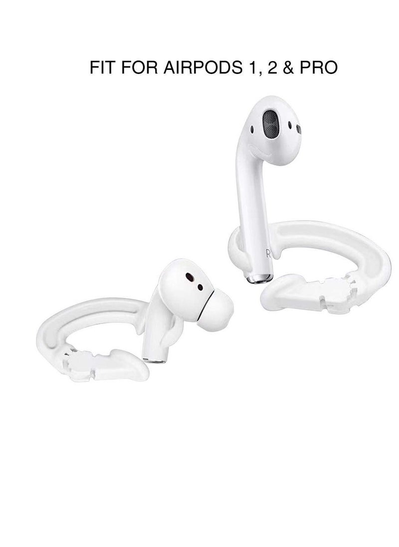 Y&D - Ear Hooks Covers, Compatible with Apple AirPods 1, 2, 3 and Pro, Anti Lost Sports for 2,3 Pro(White) - Image 1
