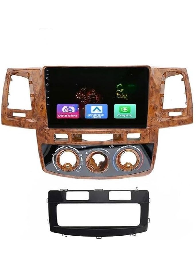 SHEZA STAR Android Car Stereo for Fortuner/hlux 2007-2015 4GB RAM 64GB ROM Support Carplay, M-Link Wi-Fi BT, Radio GPS, 9 Inch IPS Touch Screen with AHD Camera Included (WOODEN)  - Image 1