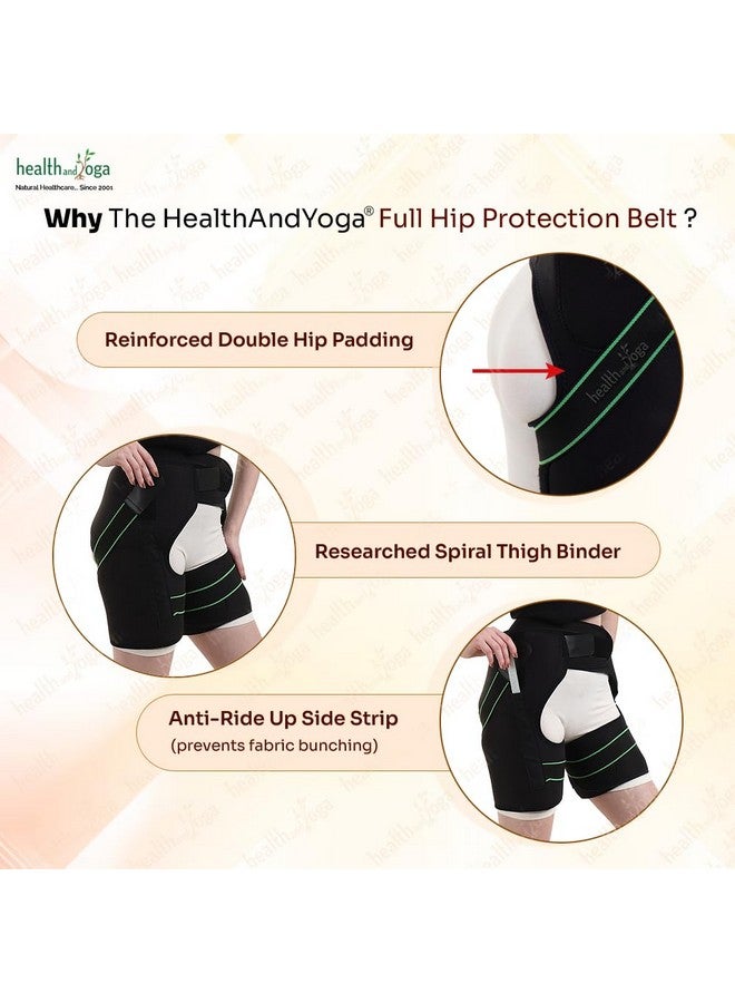 سول غيني حزام ربط الورك HEALTHANDYOGA® - حماية لكلا الوركين مع وسائد عازلة لمفصل الورك - يساعد على تقليل السقوط وكسور الورك والإصابات - مساعدة إعادة التأهيل للتعافي بعد الجراحة - مقاس مجاني، للجنسين - Image 4