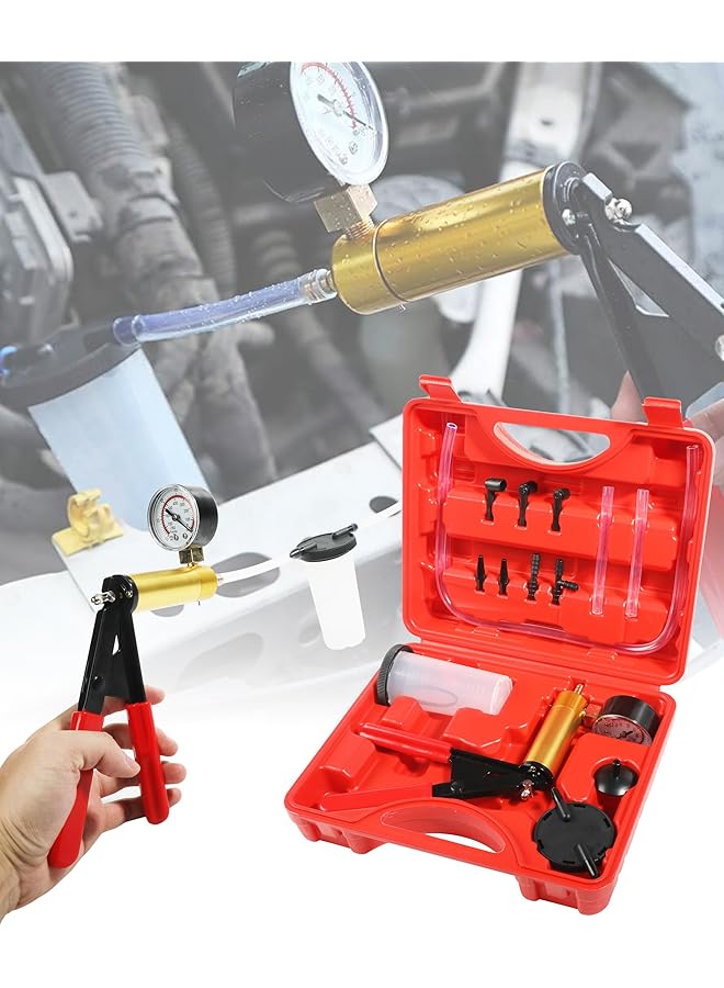 Generic Esewalas Brake Bleeder Kit,Brake Bleeder Vacuum Pump Kit With Adapters,Car Accessories 2 In 1 Brake Fluid Bleeder Kit Hand Held Vacuum Pump Test Set,Car Brake Clutch Bleeder Tool  - Image 2