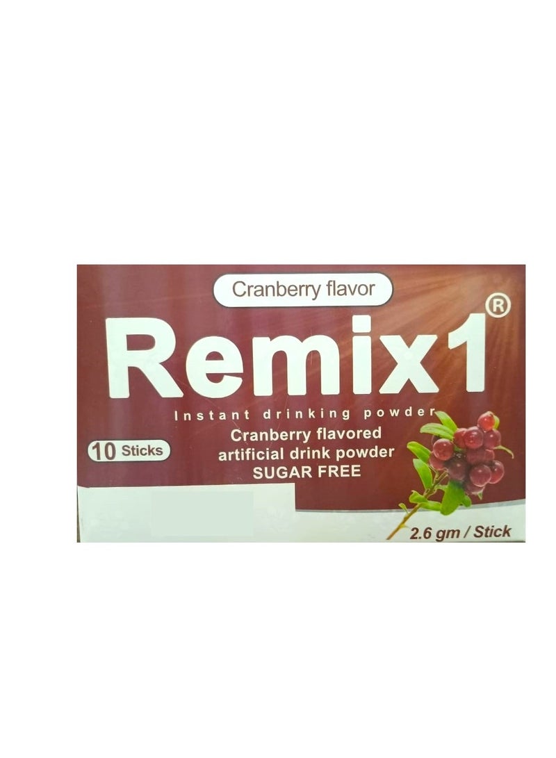 FUTURE HERBALS Remix 1 Cranberry Extract 500 mg Sugar Free 10 Sachets - Image 1