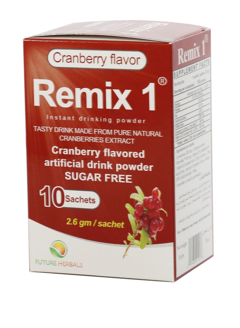 FUTURE HERBALS Remix 1 Cranberry Extract 500 mg Sugar Free 10 Sachets - Image 4