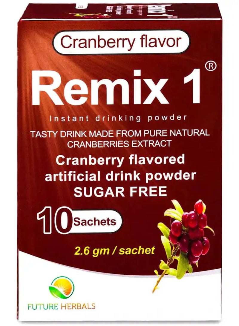 FUTURE HERBALS Remix 1 Cranberry Extract 500 mg Sugar Free 10 Sachets - Image 3