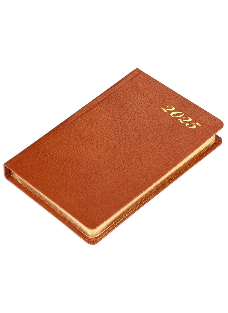 FIS FIS Golden Bonded Leather Pocket Diary 2025 (English) Brown - FSDI10EGB25BR  - Image 1