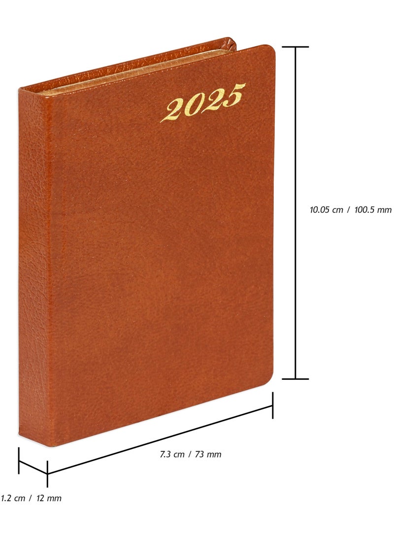 FIS FIS Golden Bonded Leather Pocket Diary 2025 (English) Brown - FSDI10EGB25BR  - Image 4