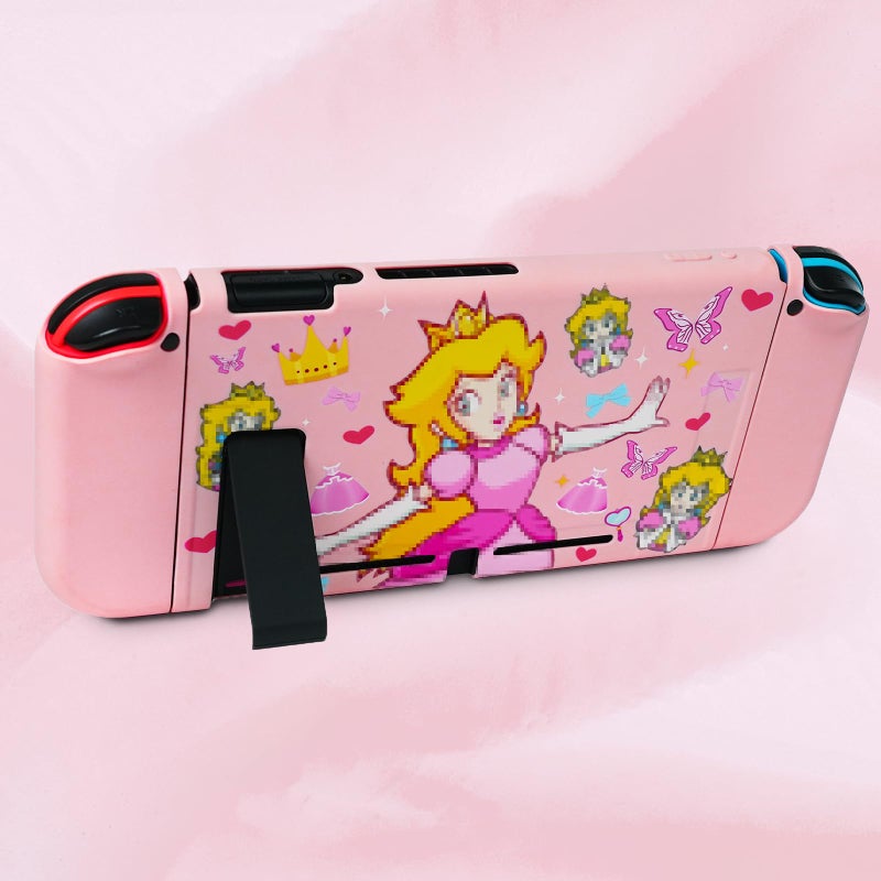 TIKOdirect Protective Case for Switch, Soft Full Skin Protective Cover with Pretty Cute Pattern, Silicone Slim Shockproof Back and Grip Case Only for Switch 2017, Princess - Image 4