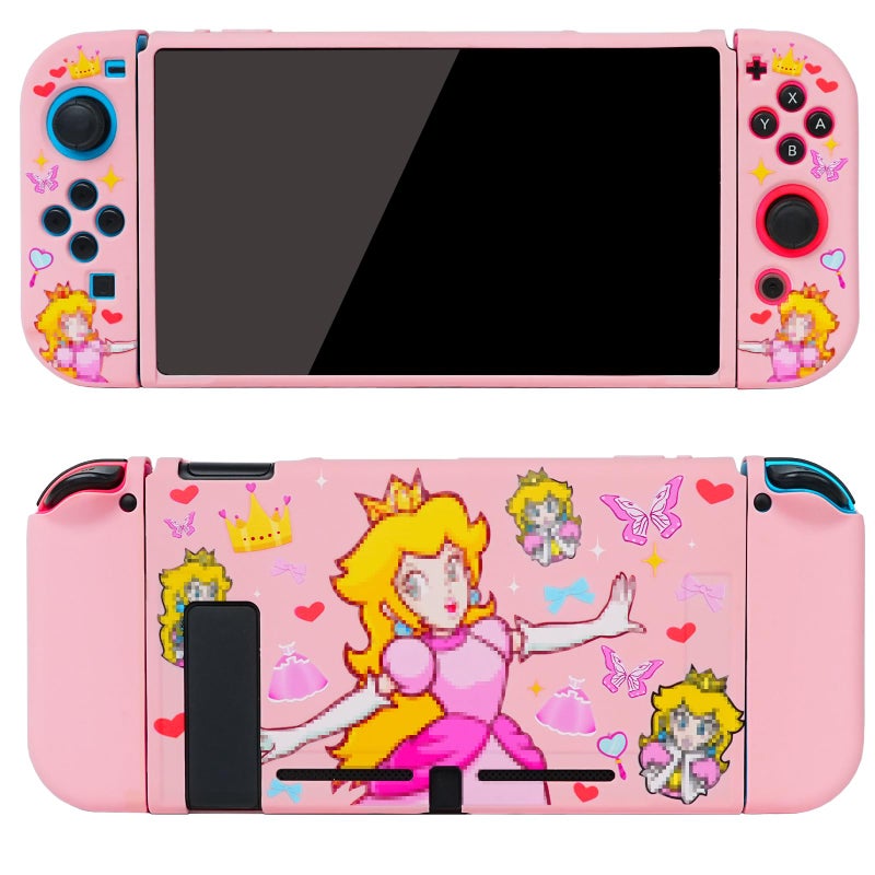 TIKOdirect Protective Case for Switch, Soft Full Skin Protective Cover with Pretty Cute Pattern, Silicone Slim Shockproof Back and Grip Case Only for Switch 2017, Princess - Image 1
