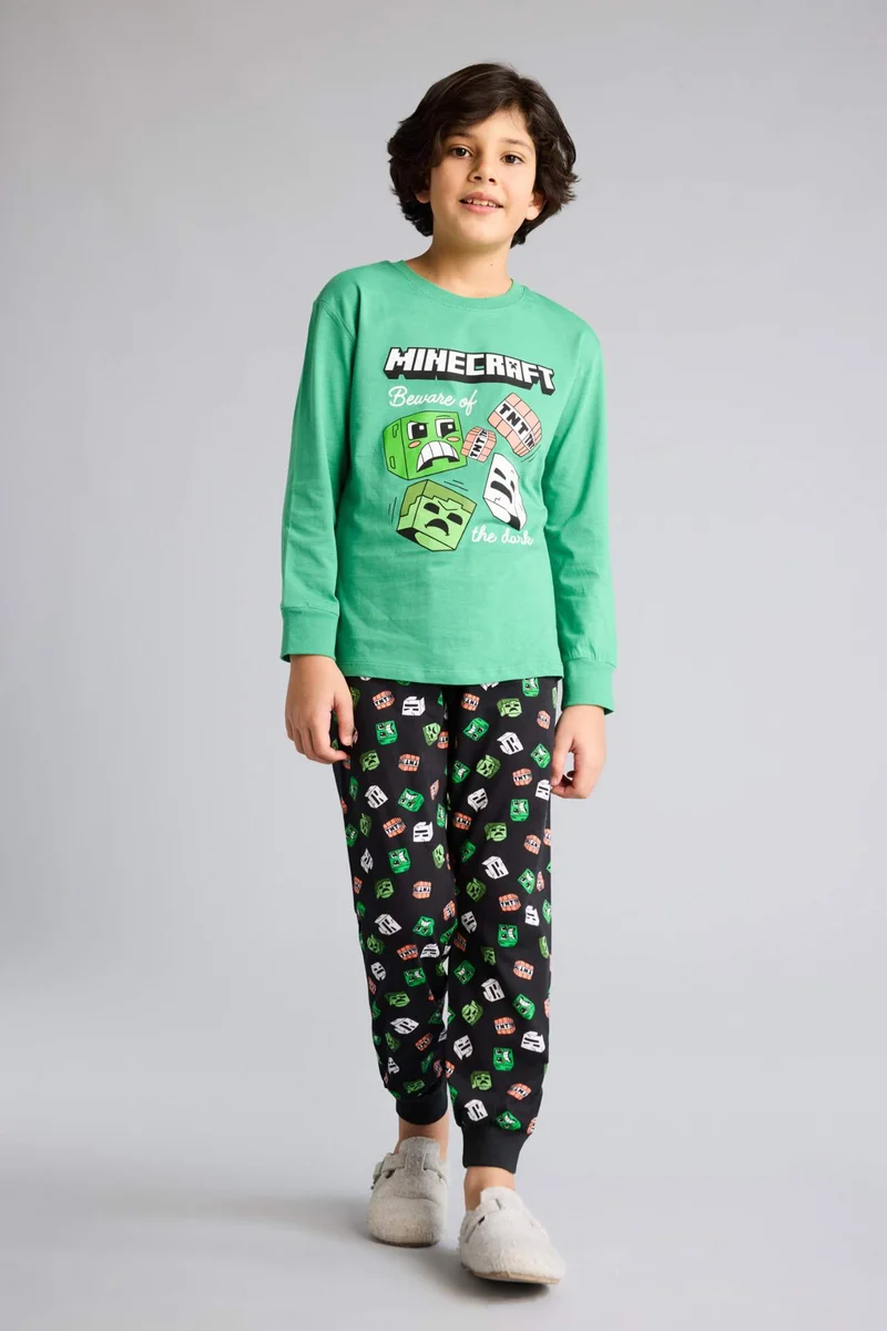 ديفاكتو 2 piece Regular Fit Minecraft Licensed Knitted Pyjamas