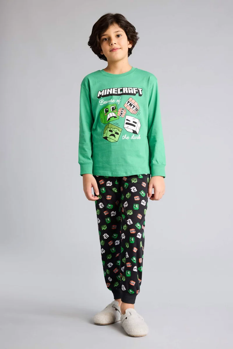 ديفاكتو 2 piece Regular Fit Minecraft Licensed Knitted Pyjamas