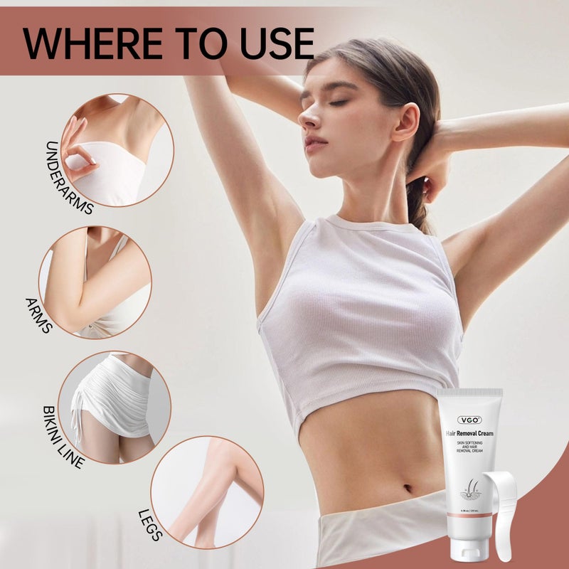 VGO Painless Bikini Gel for Women & Men, Unwanted Hair Removal for All Skin Types, 120ml / 4.06oz - Image 4