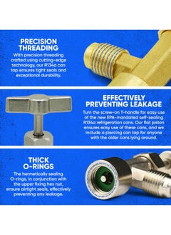 SYOSI R134A Can Tap Valves, Self-Sealing and Puncture Style Refrigerant Can Tap with Tank Adapters for Refilling Automotive Air Conditioning Systems  - Image 4
