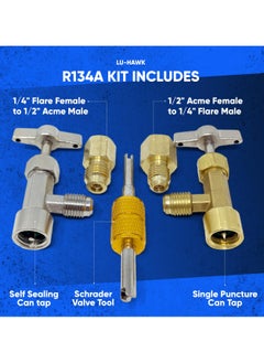 SYOSI R134A Can Tap Valves, Self-Sealing and Puncture Style Refrigerant Can Tap with Tank Adapters for Refilling Automotive Air Conditioning Systems  - Image 2