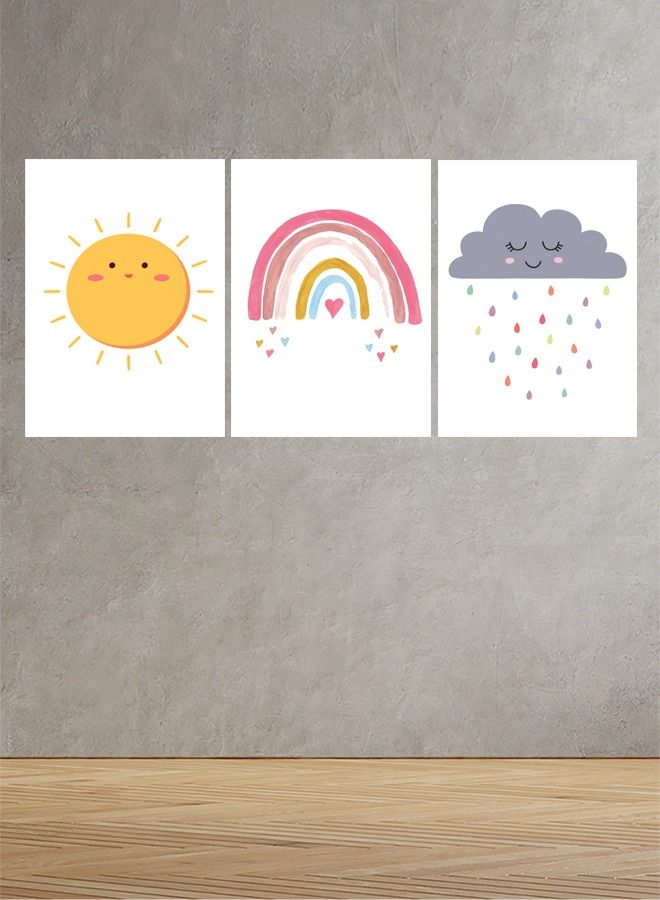 Marktna Decorative Wall Art Painting With a Modern Design for Children Rooms 3 Pieces Size 120x60cm - Image 1