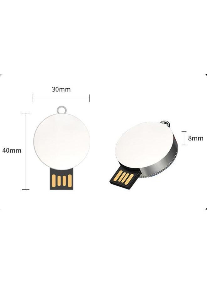 Generic - Round Metal Rotating USB Disk Computer Special 32g64g Storage USB Disk Usb Large Capacity Printed Logo-Color:Round School Badge Style-Capacity:4gb-128gb Can Be Customized With Different Capacities - Image 1