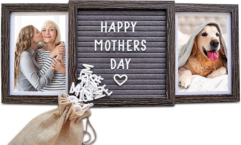 Oak letters Personalized Mothers Day Picture Frame for Mom or Grandma with Custom Letter Board  Customizable TwoPhoto Frame for Mama Nana or Grammy  Great Gift for Mom from Kids or Grandkids