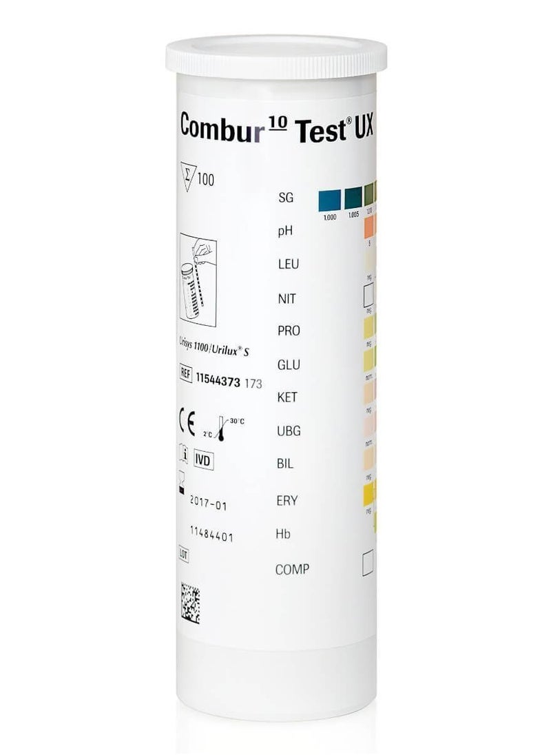 Roche - 10 Parameter Diagnostics Combur 10 Urine Test 100 Pieces Original - Image 1
