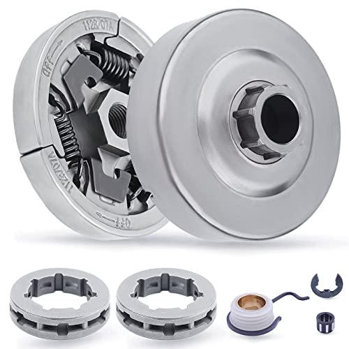 Adefol 3/8"-7T Clutch Drum Sprocket Rim Kit for Stihl MS361 MS440 MS461 MS460 044 046 Chainsaw, MS 440 Clutch Drum Kit with Worm Gear Needle Bearing E-clip Replacement Parts Replace 1128 007 1000 - Image 1
