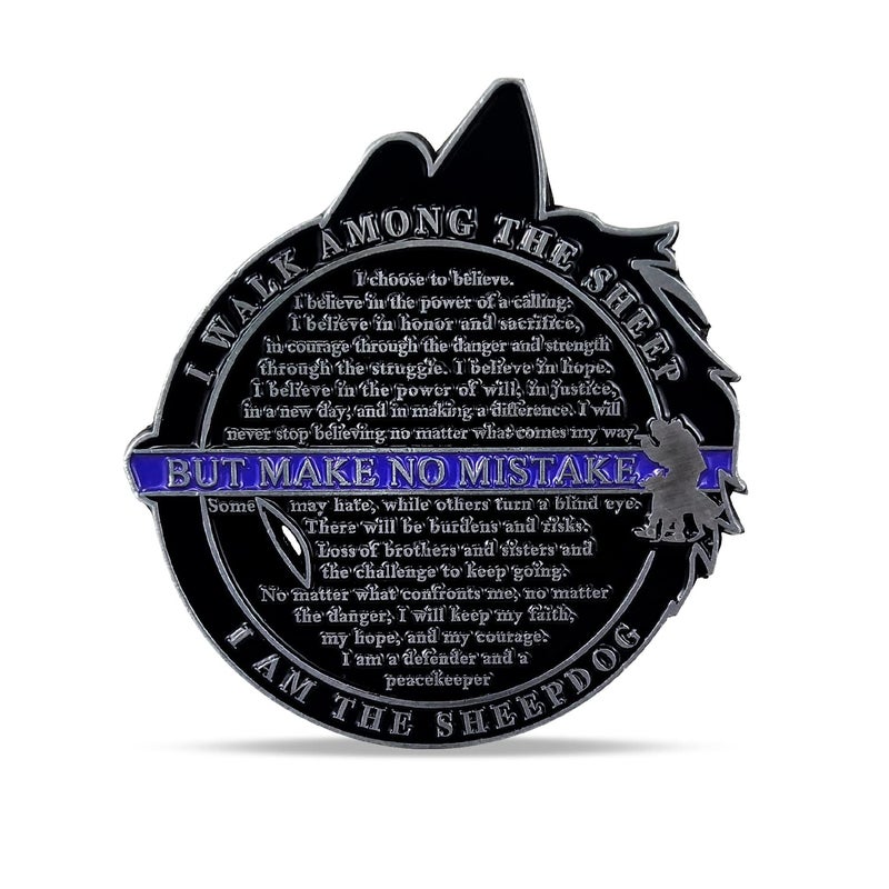Imasoner Police Challenge Coin Thin Blue Line Military Gift I May Walk Among The Sheep But Make No Mistake I Am The Sheepdog - Image 4