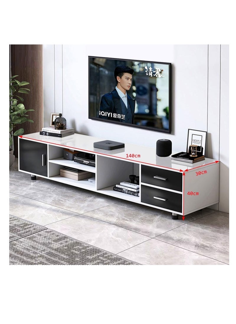 Generic Glass Desktop TV Cabinet 55 INCH Television Unit for Living Room Bedroom Modern TV Table Furniture for 43/55/60/65IN TVs Home Office Entertainment Stand Desk for Media Devices,Gaming Console,CD/DVDs（DSG015）  - Image 2