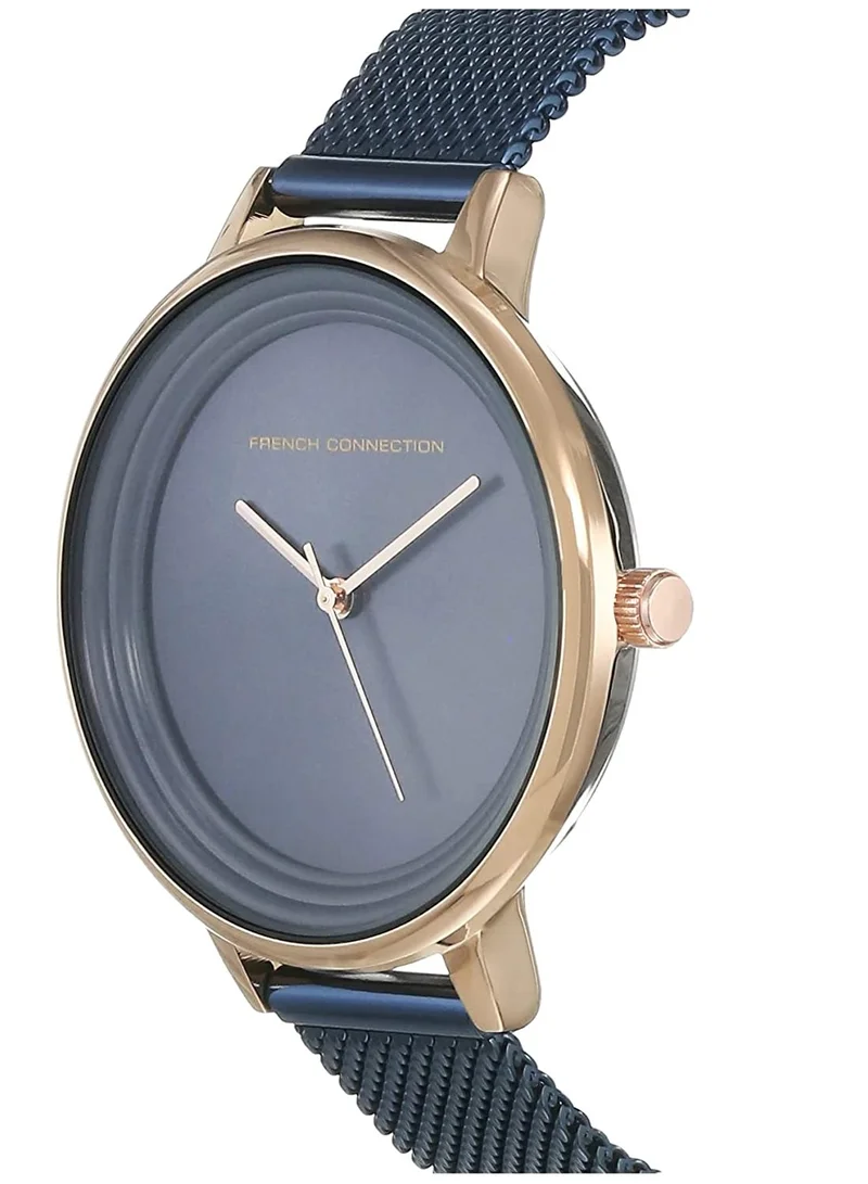 French Connection French Connection Analog Dial Women's Watch, Blue Mesh, Stainless Steel