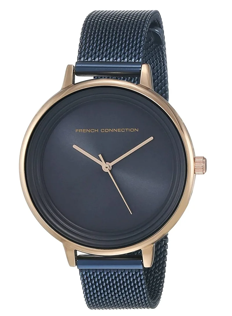 French Connection French Connection Analog Dial Women's Watch, Blue Mesh, Stainless Steel