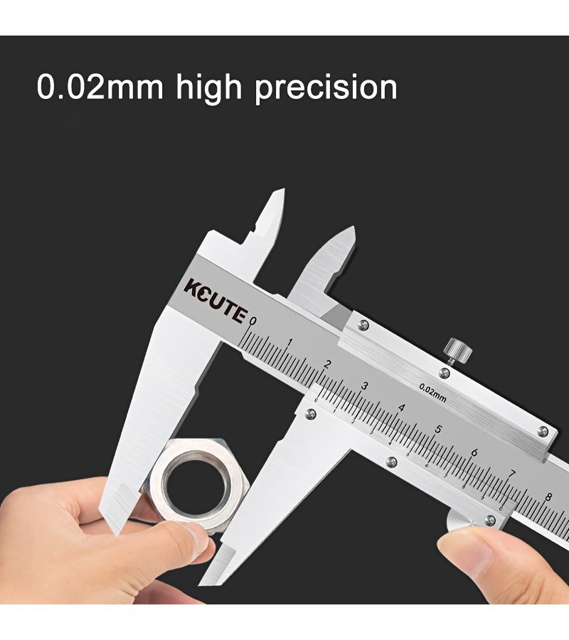 High Precision 0 200 mm Small Industrial Steel Vernier Caliper Dual Scale Metric Imperial - Image 1