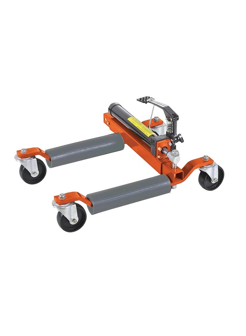 DaTo Hydraulic Vehicle Positioning Jack – Model DHVP107 – 0.75 Ton Capacity, Heavy-Duty Steel Construction, Foot Pedal Operation, Swivel Casters – For Cars, Vans, Bikes & Light Trucks