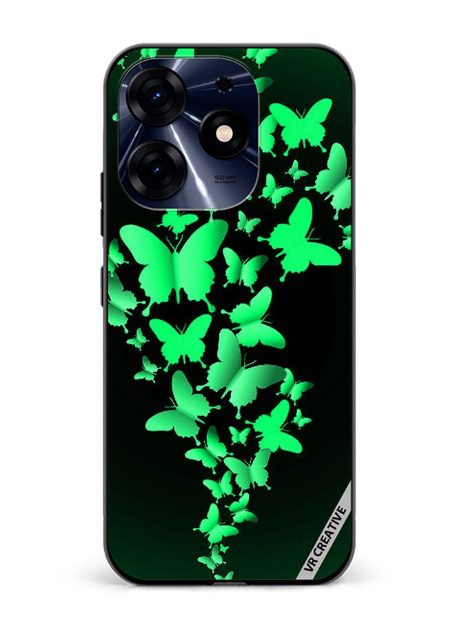 VR CREATIVE Protective Case Cover For Tecno Spark 10 Pro Green Butterflies Design Multicolour - Image 1