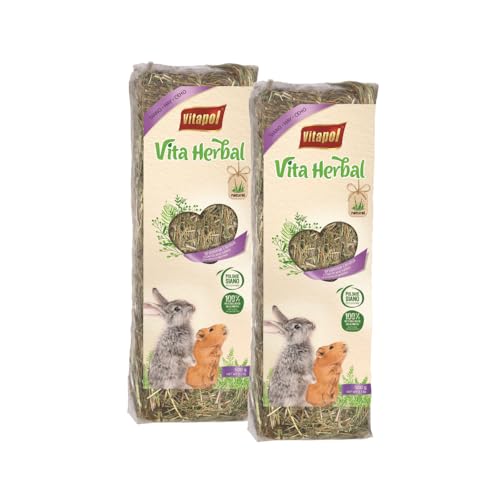 Vitapol Vita Herbal Hay for Rabbits & Rodents | Best Natural Polish Meadow Grass with Chamomile | High Fiber Digestive & Dental Care | (500 Gram, Pack of 2) - Image 1