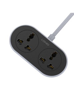 Ldnio SC2018 2500w US EU UK portable small size power strip 2 outlets extension cord socket with surge protection