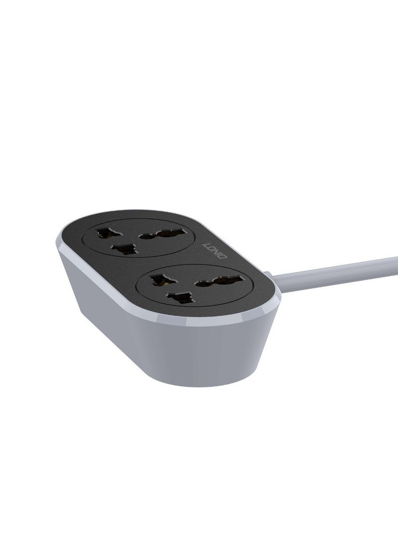 Ldino - Ldnio SC2018 2500w US EU UK portable small size power strip 2 outlets extension cord socket with surge protection - Image 1