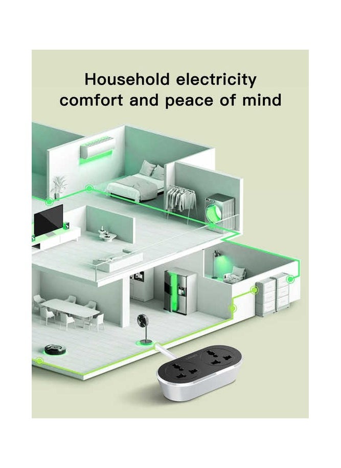 Ldino - Ldnio SC2018 2500w US EU UK portable small size power strip 2 outlets extension cord socket with surge protection - Image 1