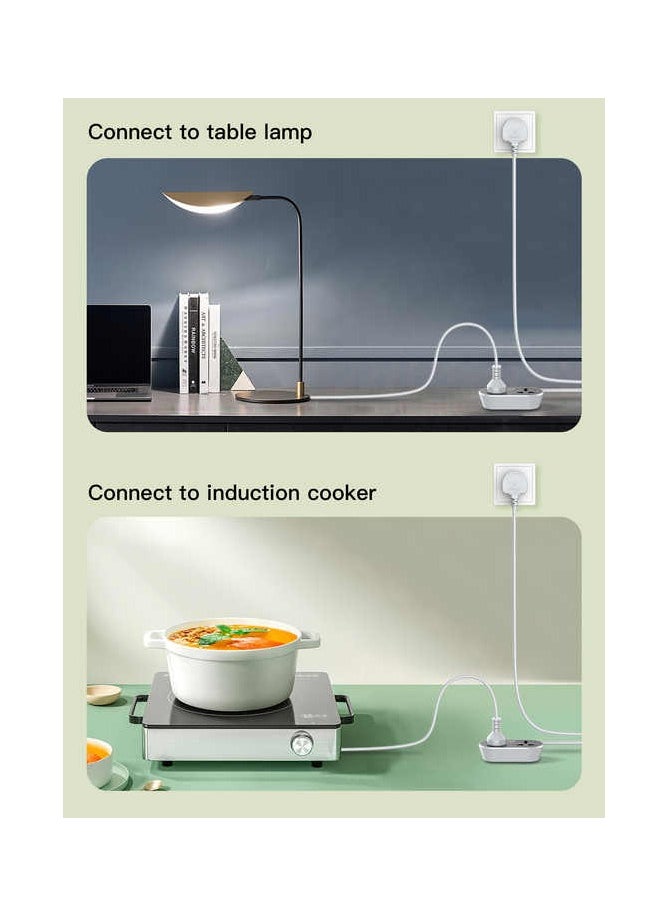 Ldino - Ldnio SC2018 2500w US EU UK portable small size power strip 2 outlets extension cord socket with surge protection - Image 1