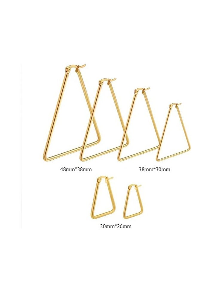 Fayrouz Jewellery Fayruz Jewelry Titanium Steel Geometric Gold Earrings for Men Women Hypoallergenic Huggie Hoop Earrings Set for Cartilage Piercing Suitable for All Occasions  - Image 4