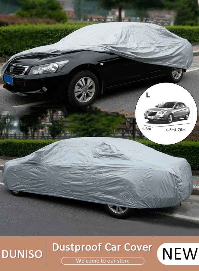 DUNISO Full Car Covers Sunscreen UV Protection  Indoor Outdoor Sunscreen Heat Protection DustWind/Water/Weatherproof Anti-Uv Scratch-Resistant Sedan Universal Suit L - Image 1