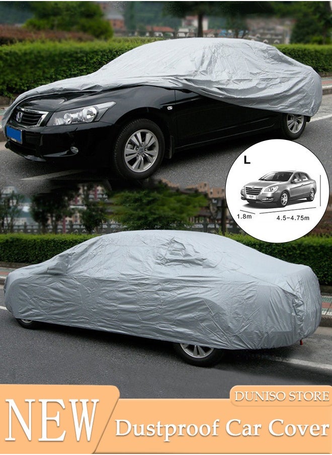 DUNISO Full Car Covers Sunscreen UV Protection  Indoor Outdoor Sunscreen Heat Protection DustWind/Water/Weatherproof Anti-Uv Scratch-Resistant Sedan Universal Suit L  - Image 1